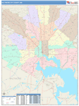 Baltimore City Wall Map Color Cast Style